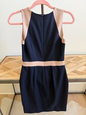 J. Crew Navy and beige Colorblock Sheath Dress